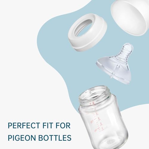 Pigeon 4Pack Replacement Silicone Nipple Soft Spout, Fast Flow, Easy Transition from Bottle to Cup, No Spill (L Size)