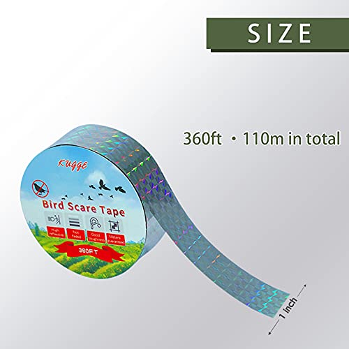House, Garden, and Orchard Safety Protection - Bird Flash Tape, 1in x 360ft Double Side Reflective Ribbon
| Best for Ho