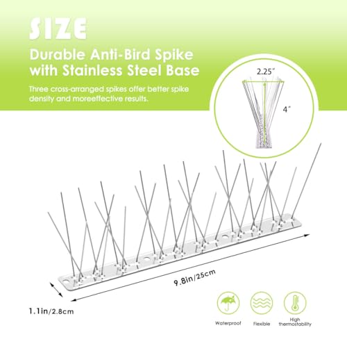 Pigeon Spikes Stainless Steel Bird Spikes for Outside to Keep Birds Away
| Stainless Steel Bird Spikes for Small Birds