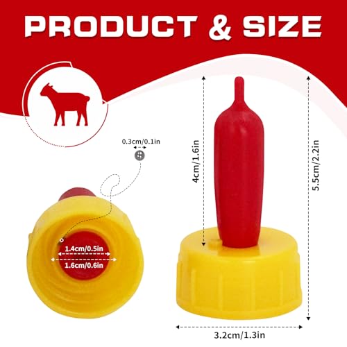 Goat Nipples Soft Rubber Pacifier for Feeding Pup Calf Small Animal (20-PCS, Yellow)
Goat Nipples Soft Rubber Pacifier f