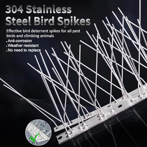 REMIAWY Stainless Steel Bird Wire Spikes for Outdoor Bird Deterrence
| Bird Spikes for Pigeons and Small Birds to Keep