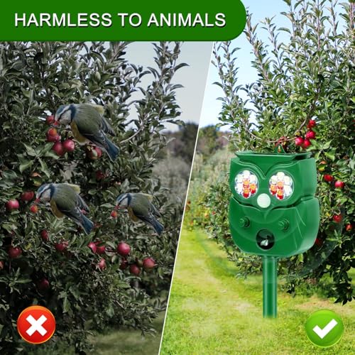 Ultrasonic Cat & Dog Repellent with Motion Sensor for Yard (16 Lamps)
| Solar-Powered Outdoor Animal Repeller: Cats, Do