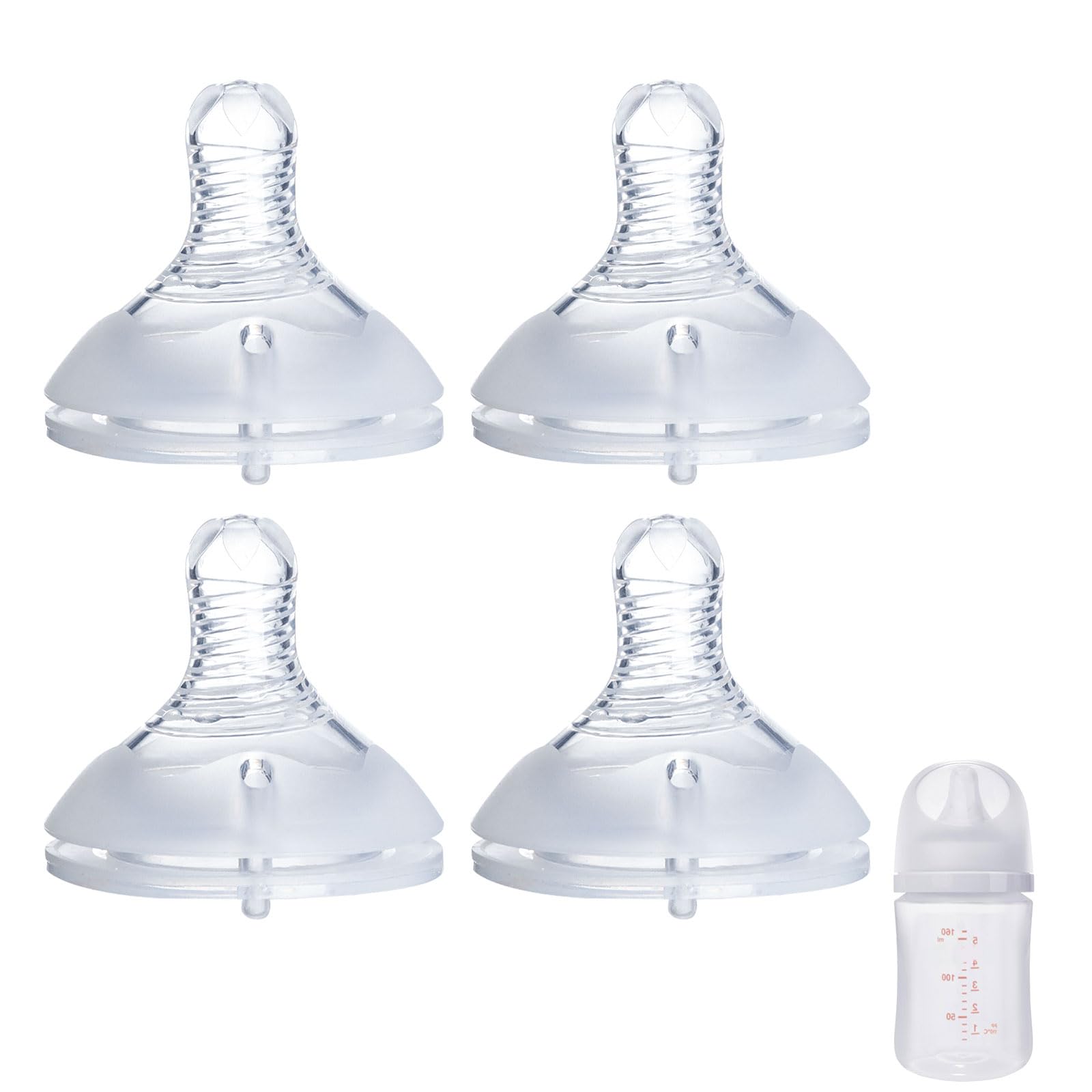 Pigeon 4Pack Replacement Silicone Nipple Soft Spout, Fast Flow, Easy Transition from Bottle to Cup, No Spill (L Size)