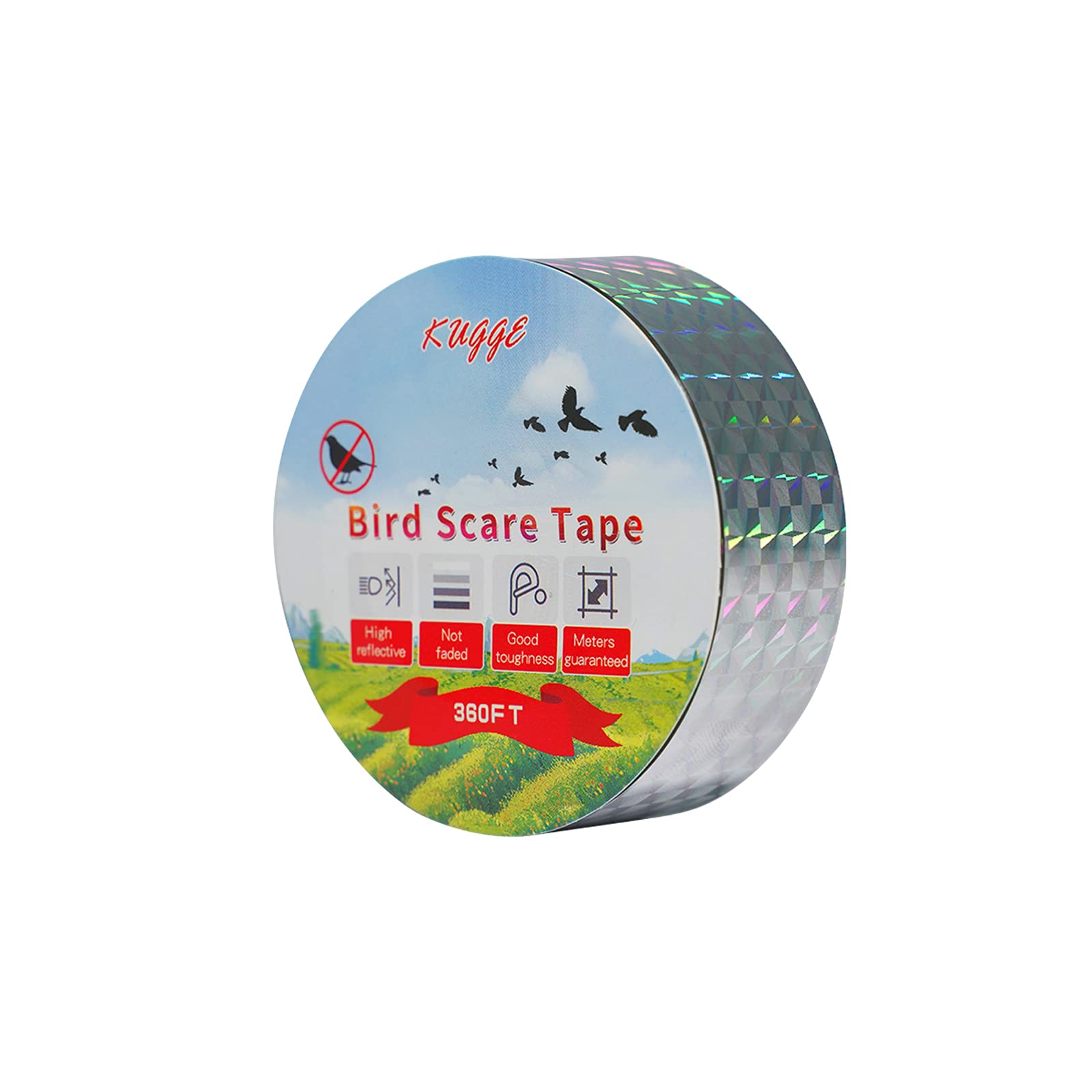 House, Garden, and Orchard Safety Protection - Bird Flash Tape, 1in x 360ft Double Side Reflective Ribbon
| Best for Ho