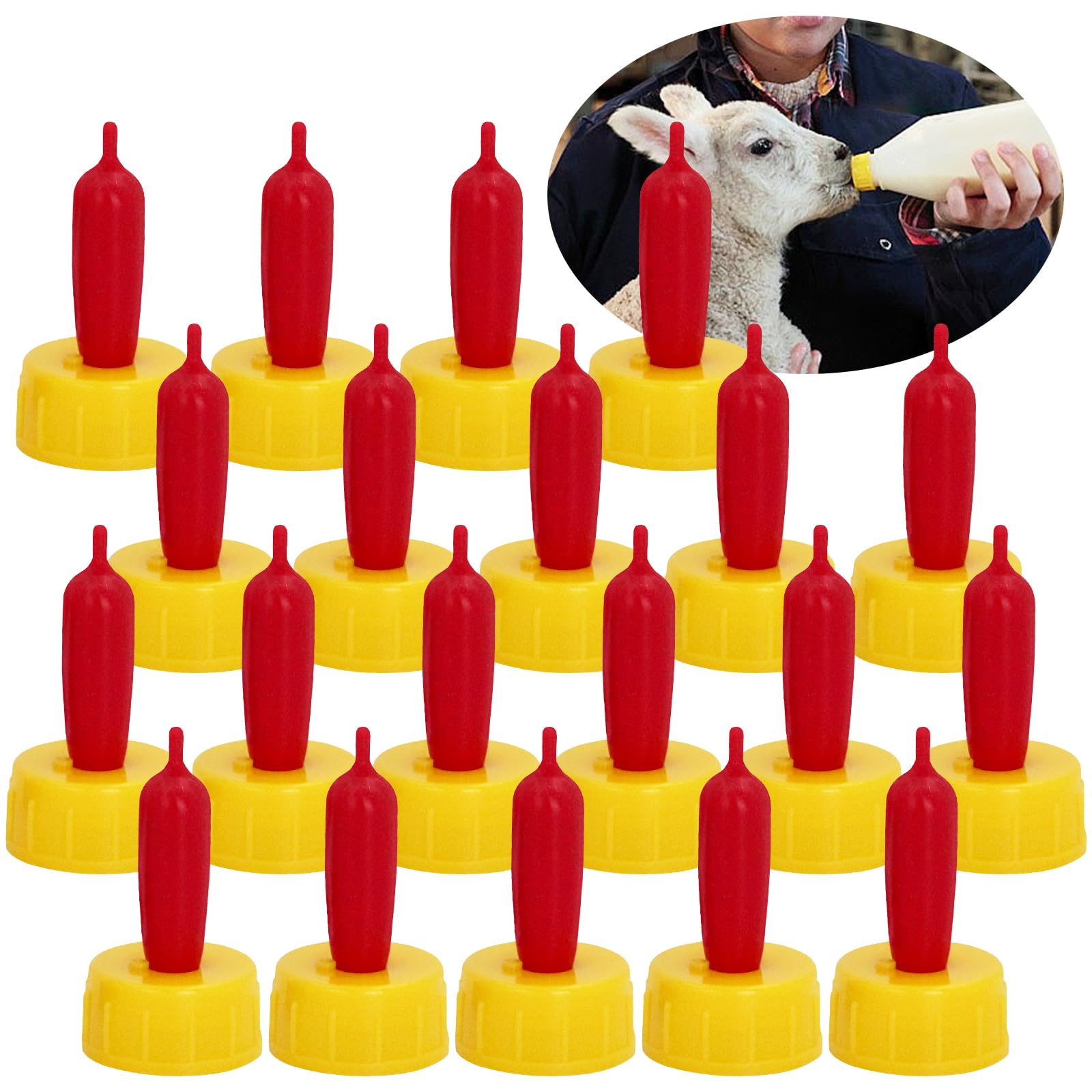 Goat Nipples Soft Rubber Pacifier for Feeding Pup Calf Small Animal (20-PCS, Yellow)
Goat Nipples Soft Rubber Pacifier f