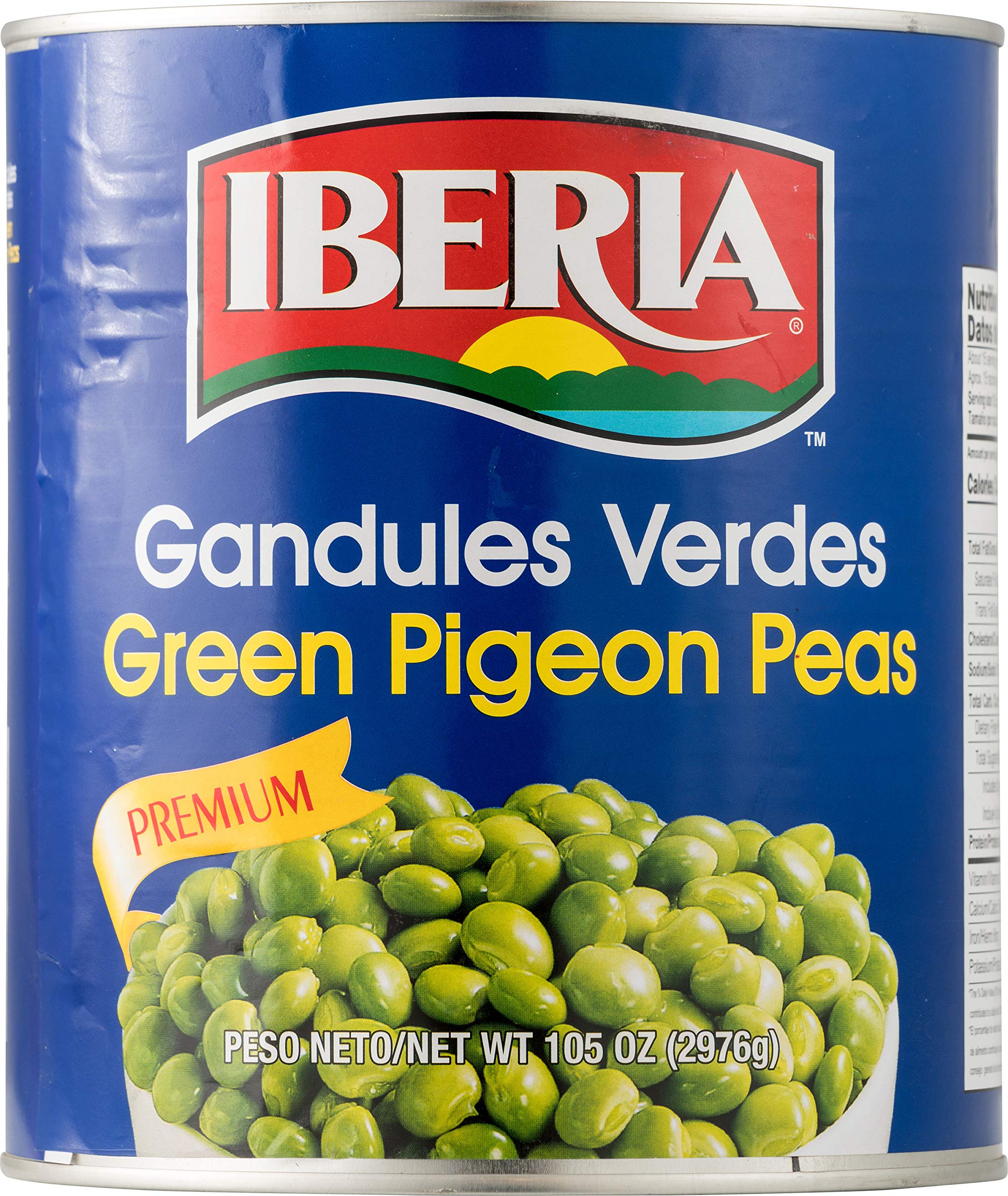 Iberia Green Pigeon Peas, 105 Oz + Organic + Family + Meal Prep + Non-Gmo + 105 Oz Bag + Healthy Snack